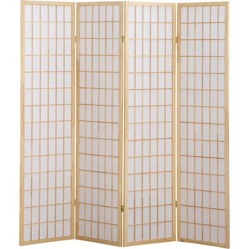 Shoji Screen Divider - Oriental Shoji 4 Panel Screen Room