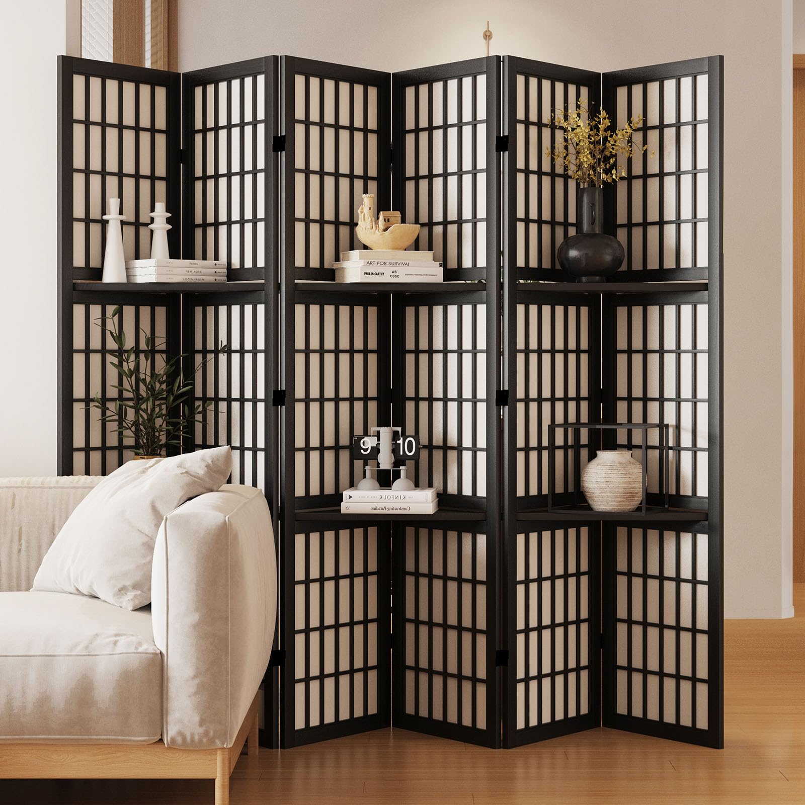 Room Divider, 66.9Inch Tall Ja - Shoji Screen Divider ulasan dan harga
