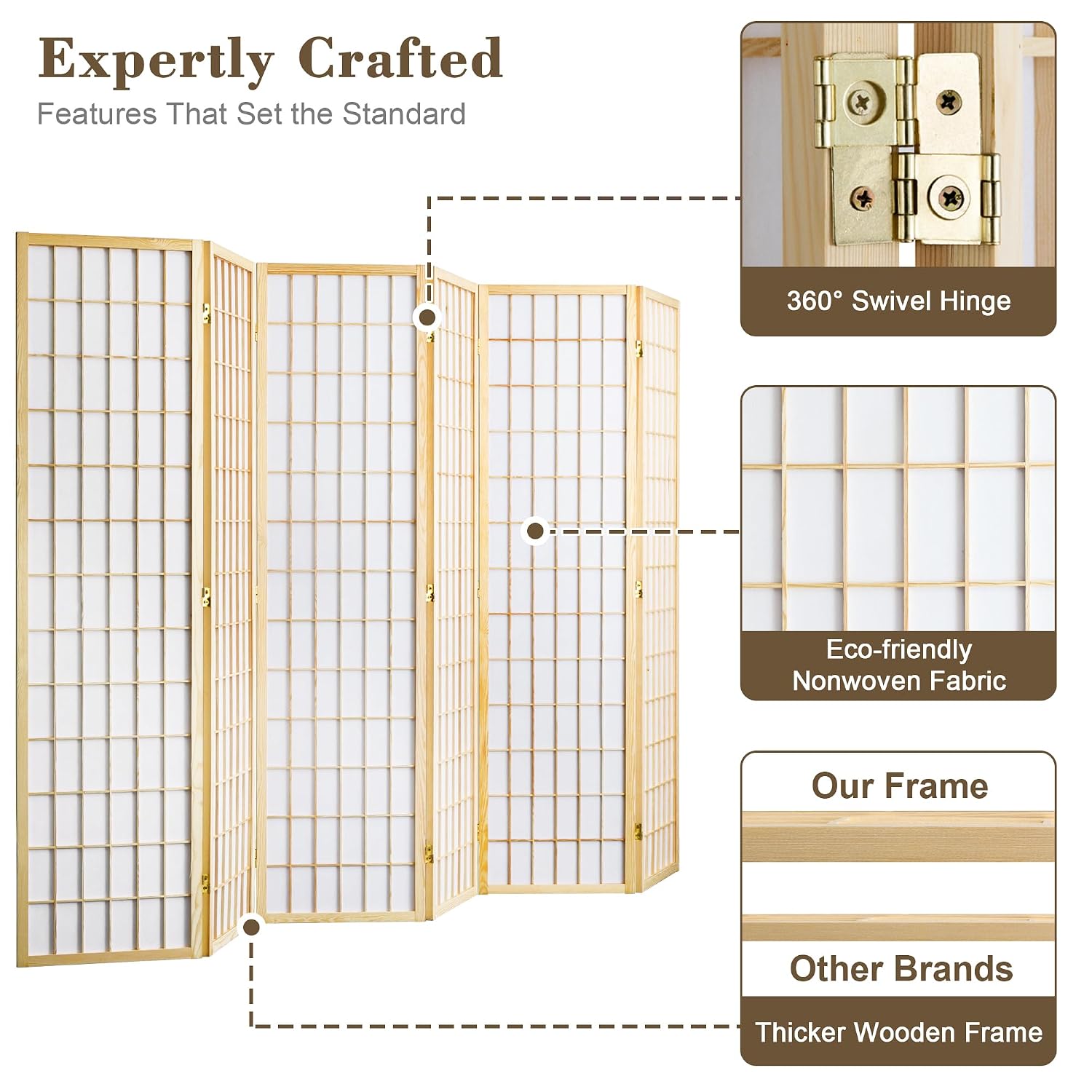 6 Panel Folding Room Divider P - Shoji Screen Divider ulasan dan harga