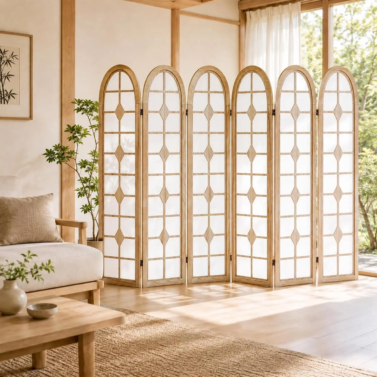 6 Panel Shoji Room Divider, Wo - Shoji Screen Divider ulasan dan harga