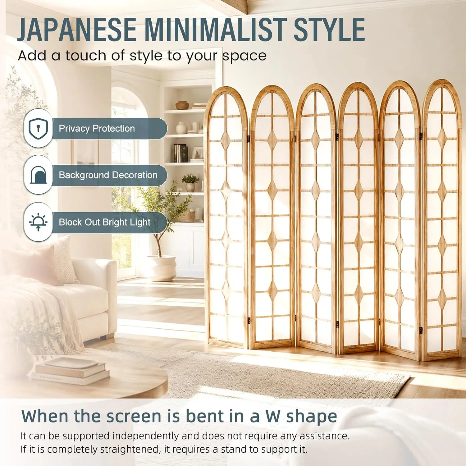 6 Panel Shoji Room Divider, Wo - Shoji Screen Divider ulasan dan harga