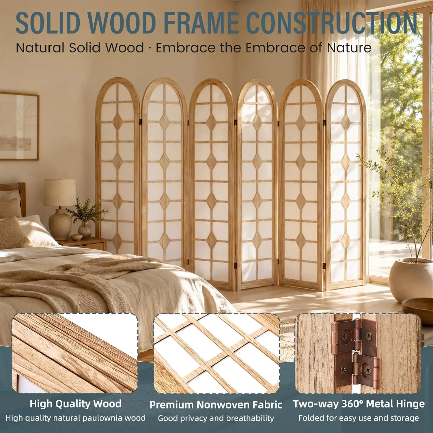 6 Panel Shoji Room Divider, Wo - Shoji Screen Divider ulasan dan harga