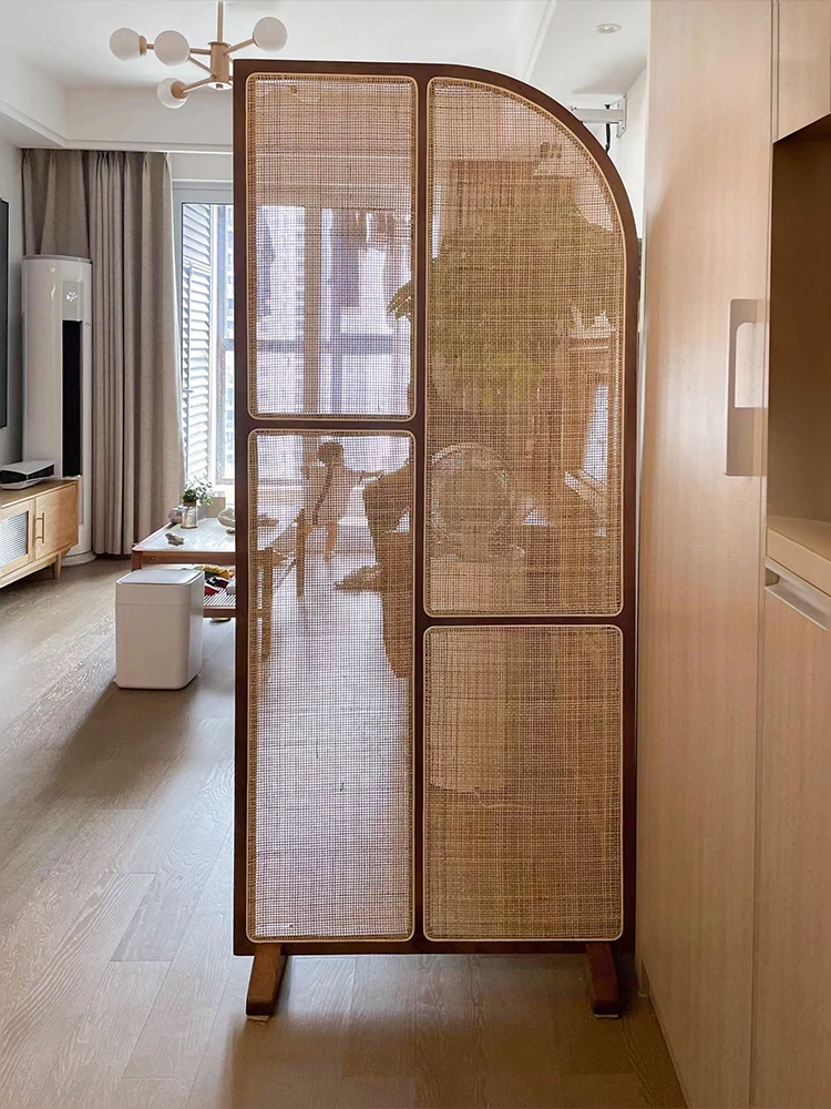 Retro Solid Wood Rattan Subare - Shoji Screen Divider ulasan dan harga