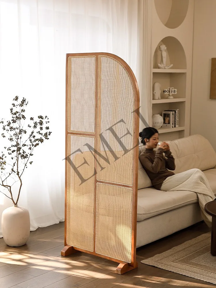 Retro Solid Wood Rattan Subare - Shoji Screen Divider ulasan dan harga