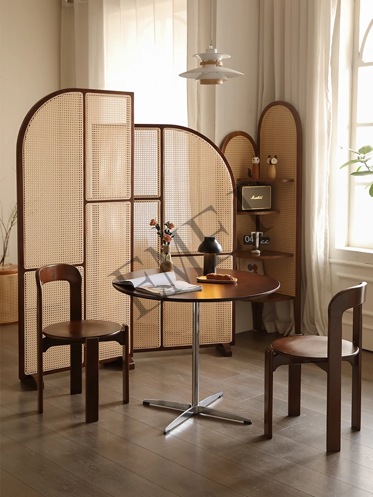 Retro Solid Wood Rattan Subare - Shoji Screen Divider ulasan dan harga