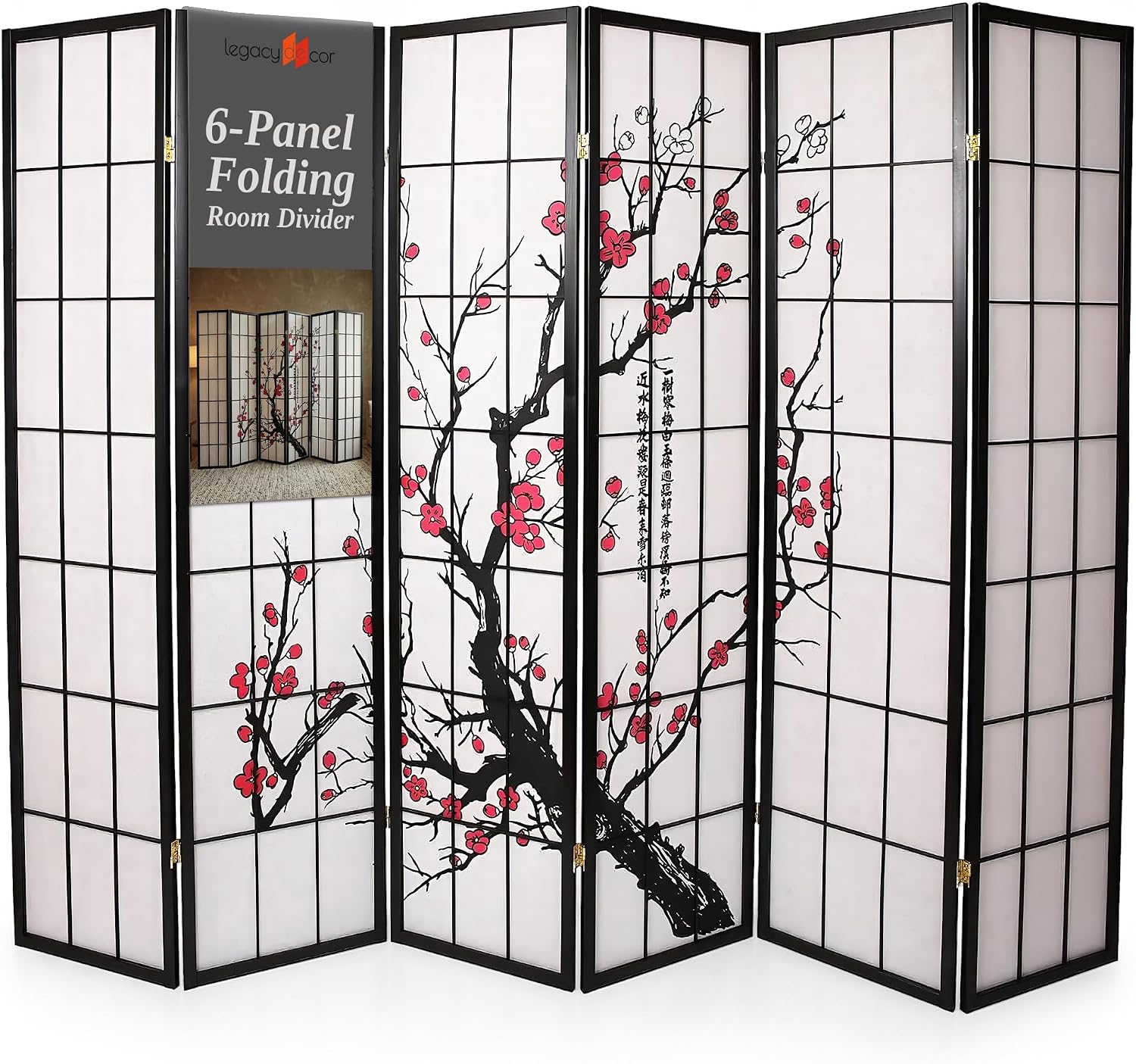 6-Panel Room Divider Shoji Sty - Shoji Screen Divider ulasan dan harga