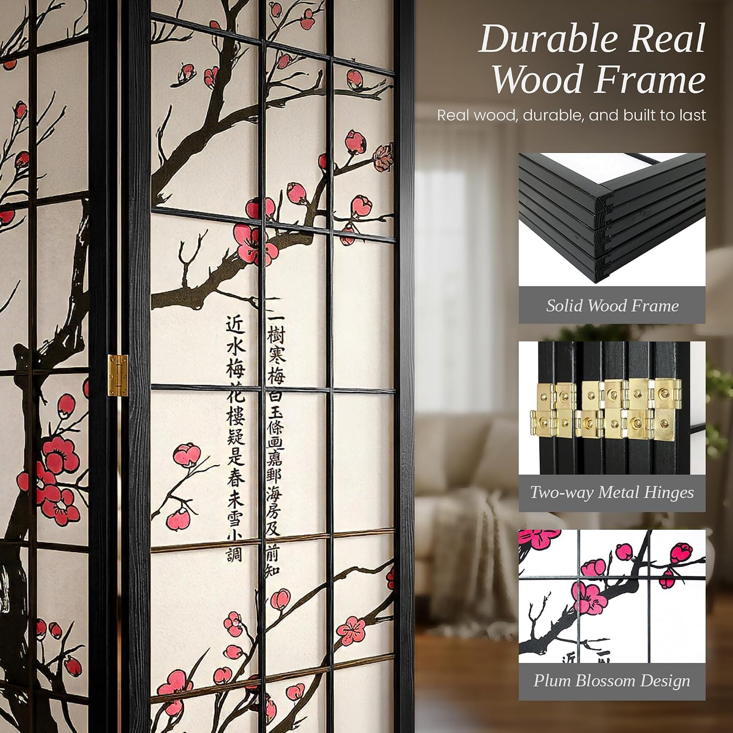 6-Panel Room Divider Shoji Sty - Shoji Screen Divider ulasan dan harga