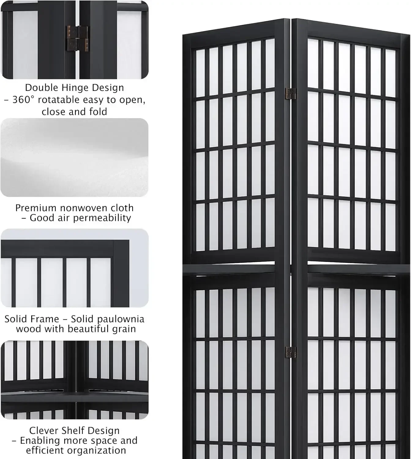6 Panel 5.6ft Folding Portable - Shoji Screen Divider ulasan dan harga