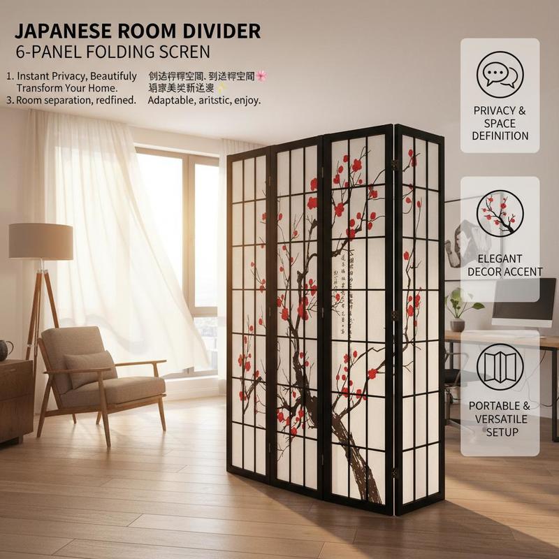 Japanese Shoji Screen 6 Panel  - Shoji Screen Divider ulasan dan harga