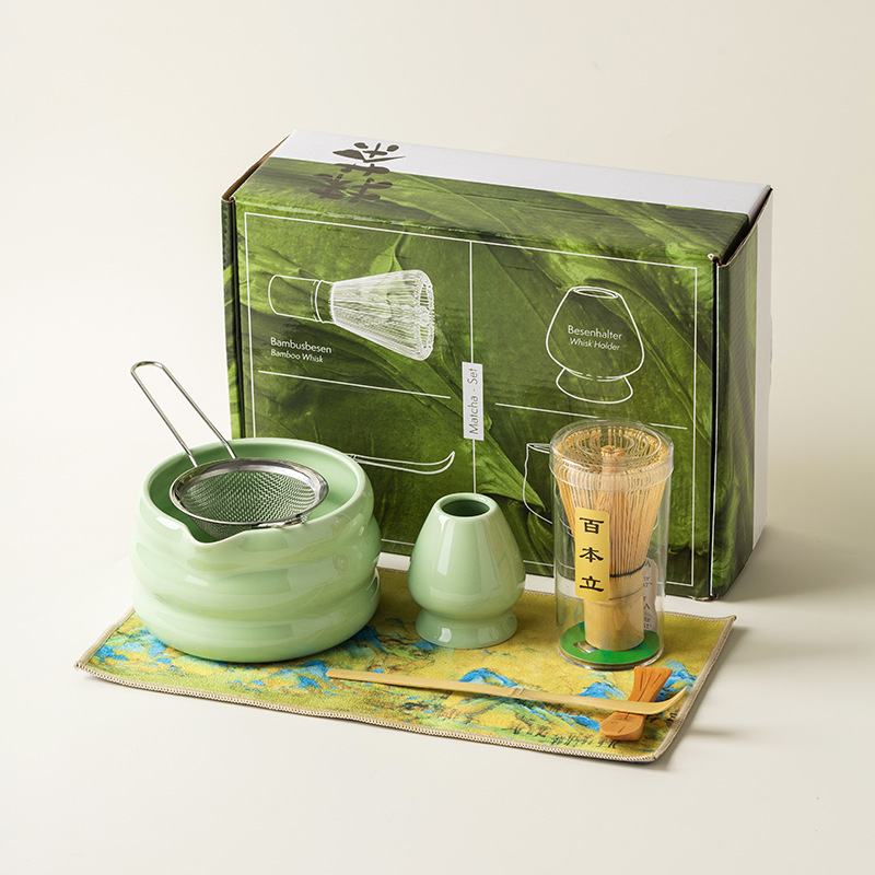 4/7PCS Japanese Matcha Set Mat - Bamboo Whisk Chasen ulasan dan harga