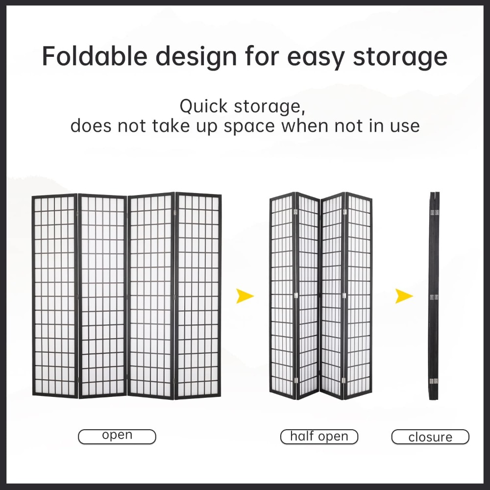 4-Panel Shoji Room Divider, 6F - Shoji Screen Divider ulasan dan harga