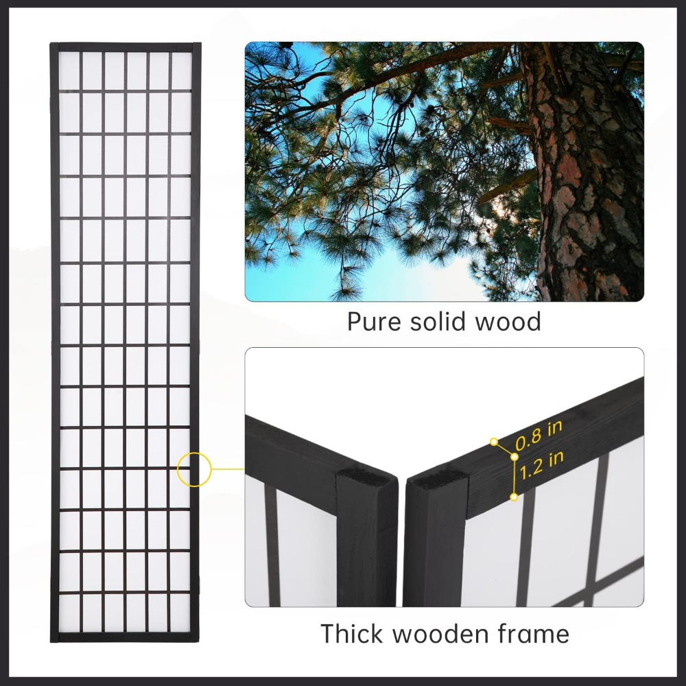 4-Panel Shoji Room Divider, 6F - Shoji Screen Divider ulasan dan harga