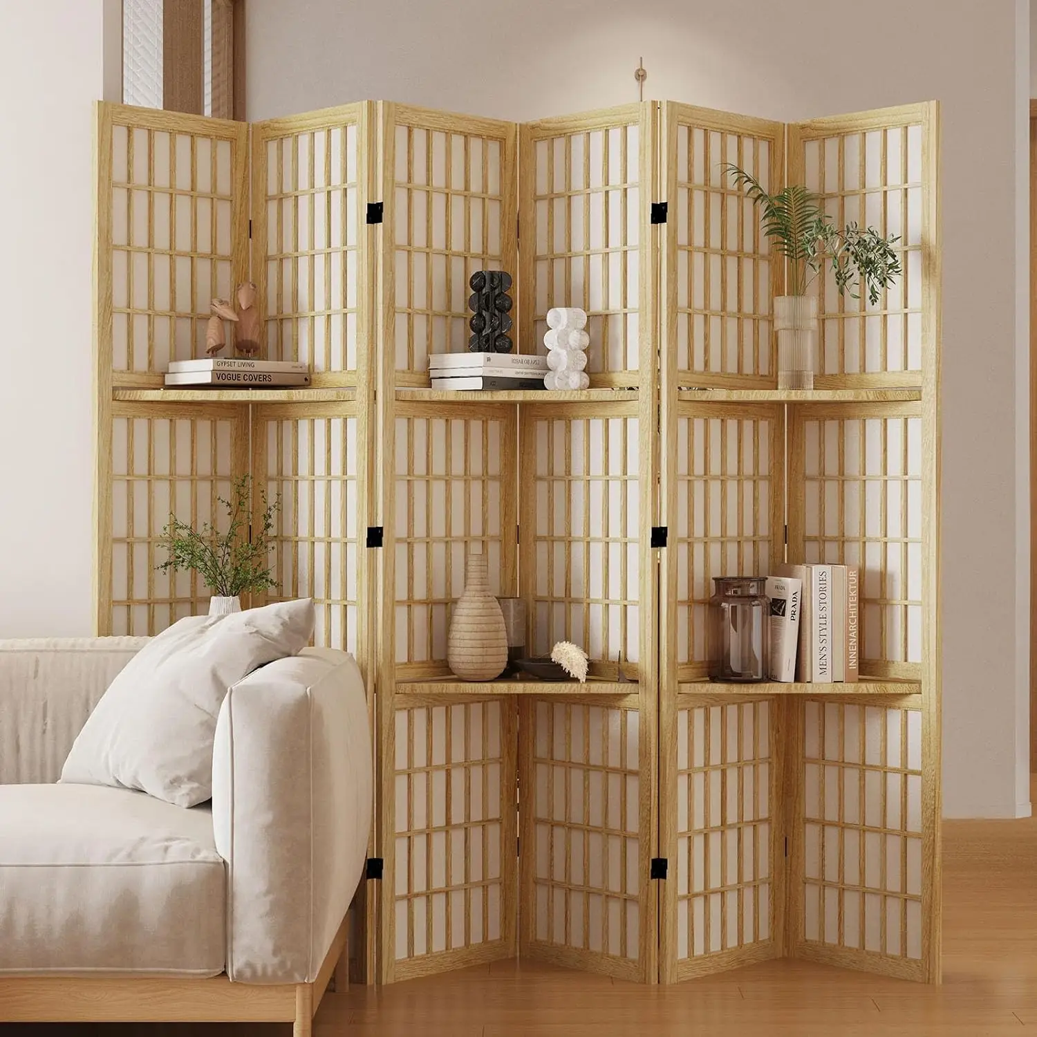 Room Divider with Shelves, 66. - Shoji Screen Divider ulasan dan harga